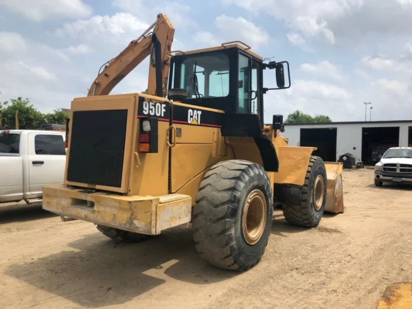 Back and side of a 1996 Cat 950F II wheel loader.